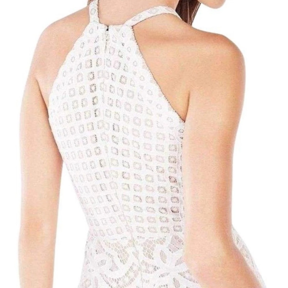 BCBGMaxAzria White Lace Dress Size 8 Halter Fit & Flare Mini  Summer NWOT - Picture 4 of 15